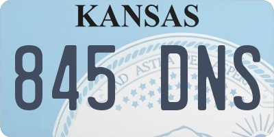 KS license plate 845DNS