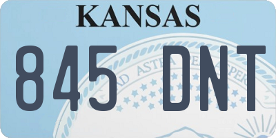 KS license plate 845DNT