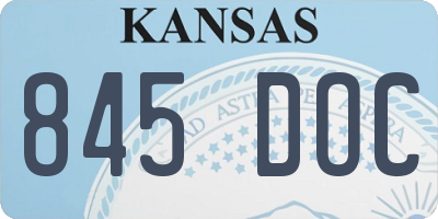 KS license plate 845DOC
