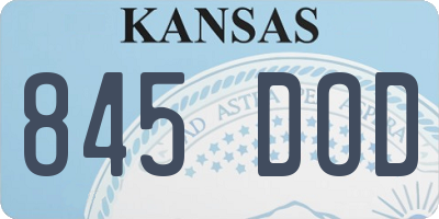 KS license plate 845DOD