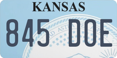 KS license plate 845DOE