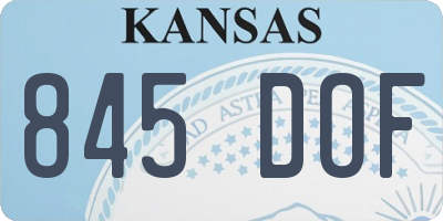 KS license plate 845DOF