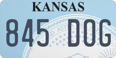 KS license plate 845DOG