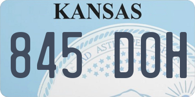 KS license plate 845DOH
