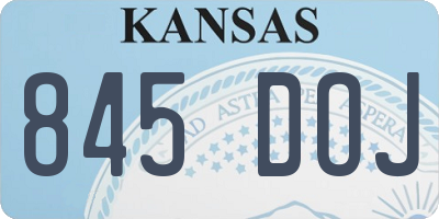 KS license plate 845DOJ