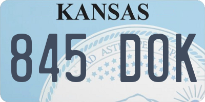 KS license plate 845DOK