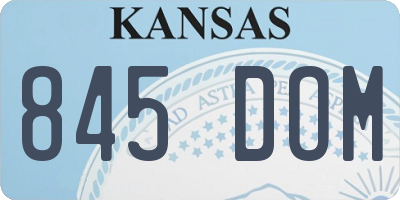 KS license plate 845DOM