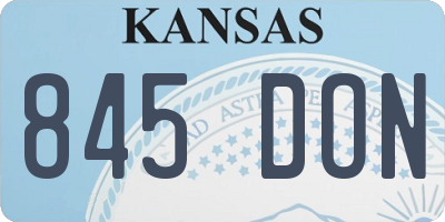 KS license plate 845DON