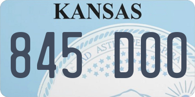 KS license plate 845DOO