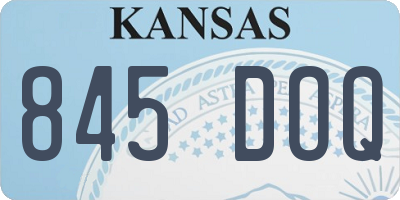 KS license plate 845DOQ