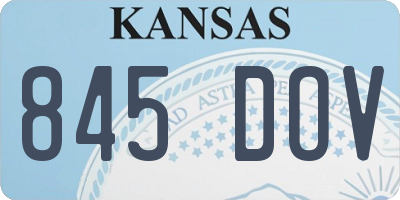 KS license plate 845DOV