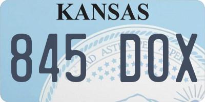 KS license plate 845DOX