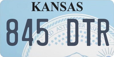 KS license plate 845DTR