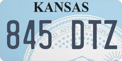 KS license plate 845DTZ