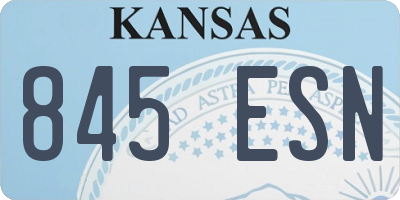 KS license plate 845ESN