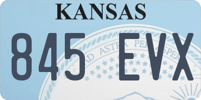 KS license plate 845EVX