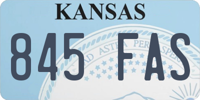KS license plate 845FAS