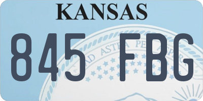 KS license plate 845FBG