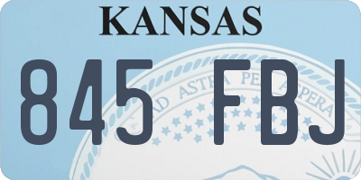 KS license plate 845FBJ