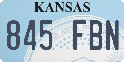 KS license plate 845FBN