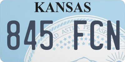 KS license plate 845FCN