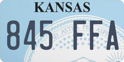 KS license plate 845FFA