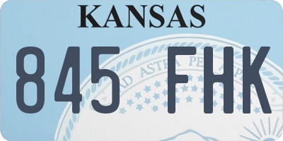 KS license plate 845FHK