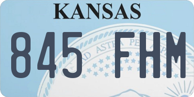 KS license plate 845FHM