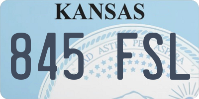 KS license plate 845FSL