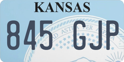 KS license plate 845GJP