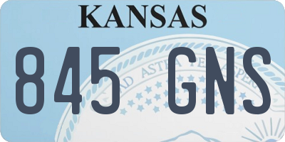 KS license plate 845GNS