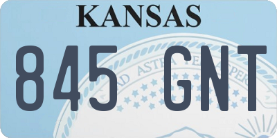 KS license plate 845GNT