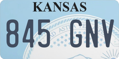 KS license plate 845GNV