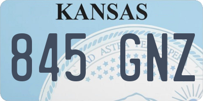 KS license plate 845GNZ