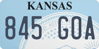 KS license plate 845GOA
