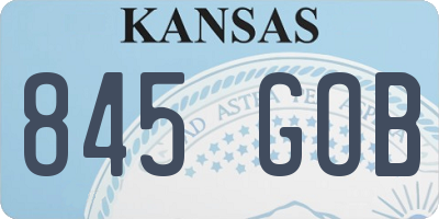 KS license plate 845GOB
