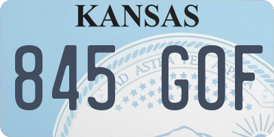 KS license plate 845GOF