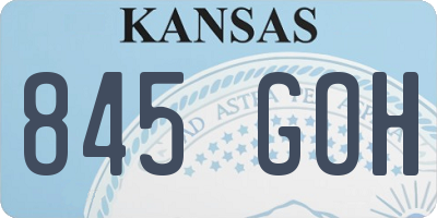 KS license plate 845GOH