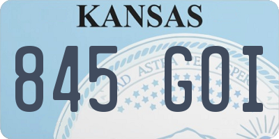 KS license plate 845GOI