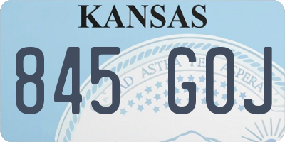 KS license plate 845GOJ