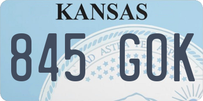 KS license plate 845GOK