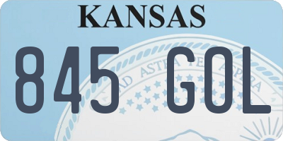 KS license plate 845GOL