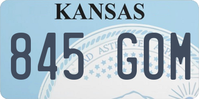 KS license plate 845GOM