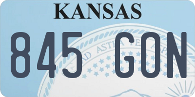 KS license plate 845GON