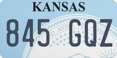 KS license plate 845GQZ