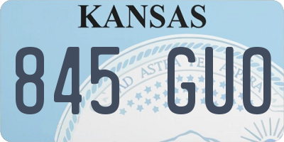 KS license plate 845GUO