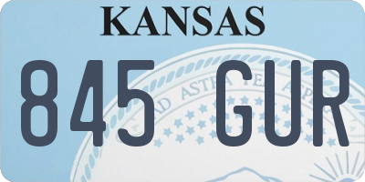 KS license plate 845GUR