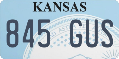 KS license plate 845GUS