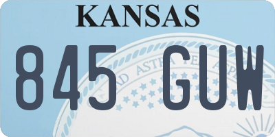 KS license plate 845GUW