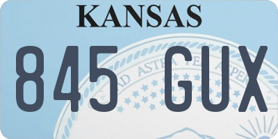 KS license plate 845GUX